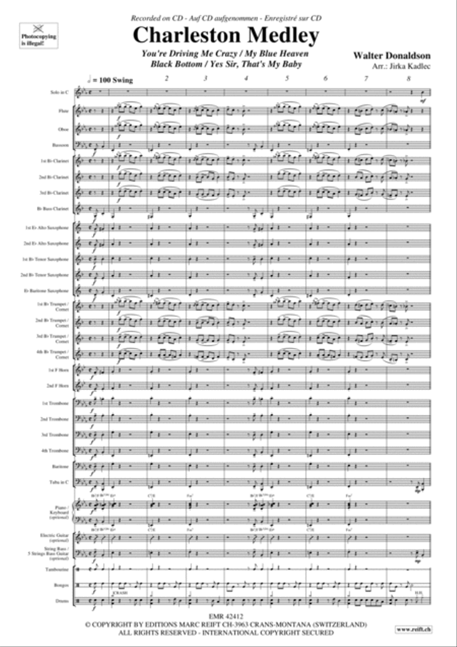 Charleston Medley Charleston Medley Concert Band scores gallery preview page 3