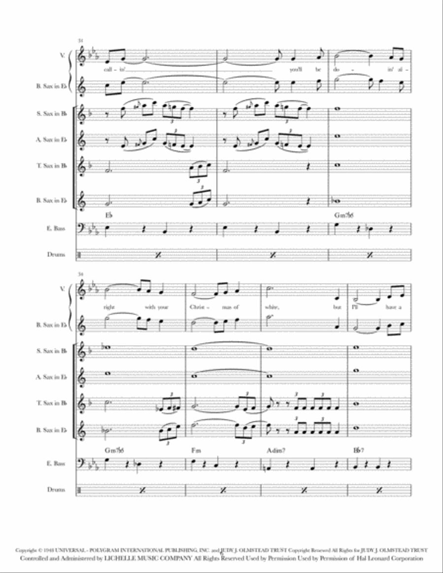 Blue Christmas Blue Christmas Saxophone Quartet scores gallery preview page 6