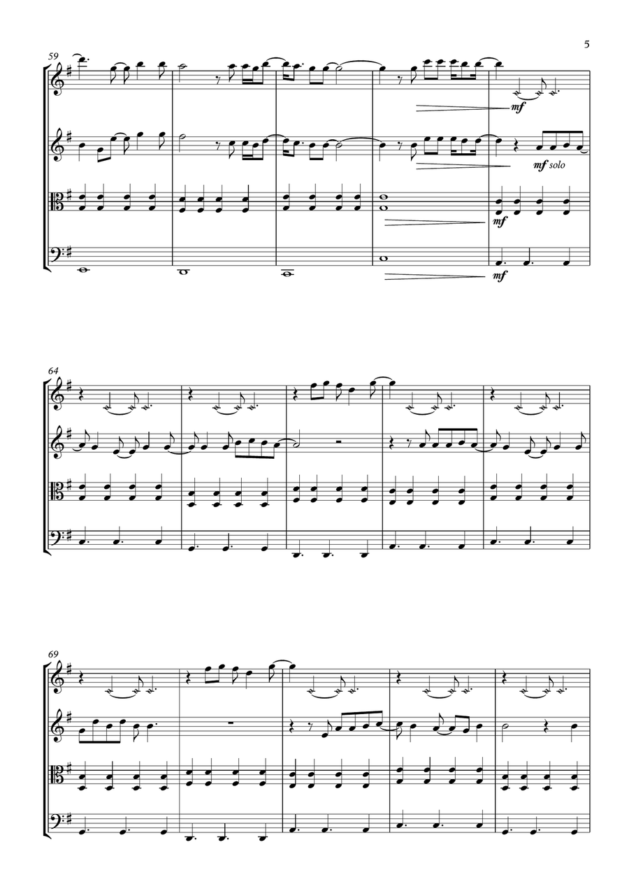 Little Things String Quartet scores gallery preview page 5