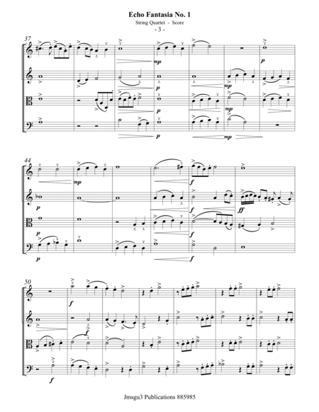 Sweelinck: Echo Fantasia No. 1 for String Quartet - Score Only image number null