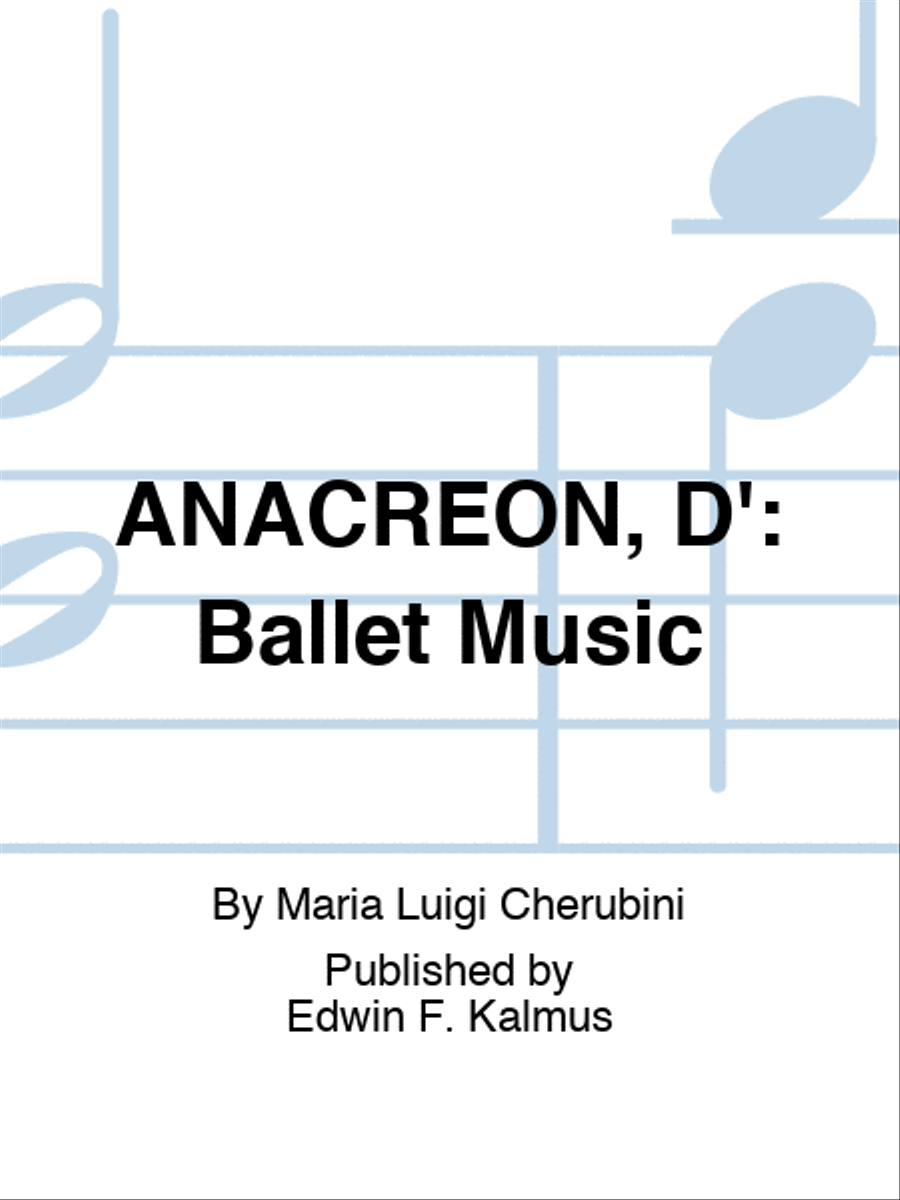 ANACREON, D': Ballet Music Set of Parts scores gallery preview page 1