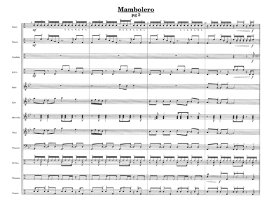 Mambolero w/Tutor Tracks Percussion Ensemble scores gallery preview page 5