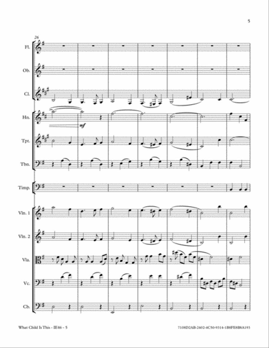 What Child Is This (Greensleeves) Full Orchestra scores gallery preview page 5