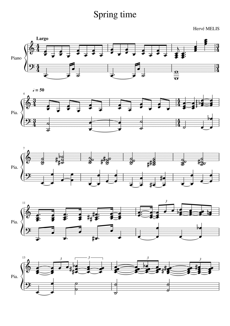 Spring time Spring time Piano Solo scores gallery preview page 1