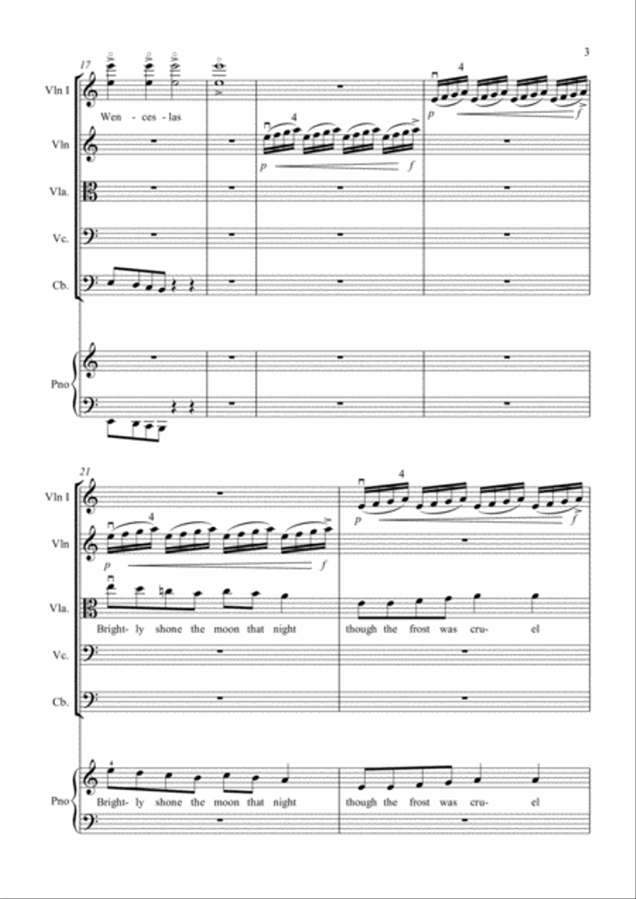 Snow Storm: The story of Good King Wenceslas (Junior Strings) Chamber Orchestra scores gallery preview page 4
