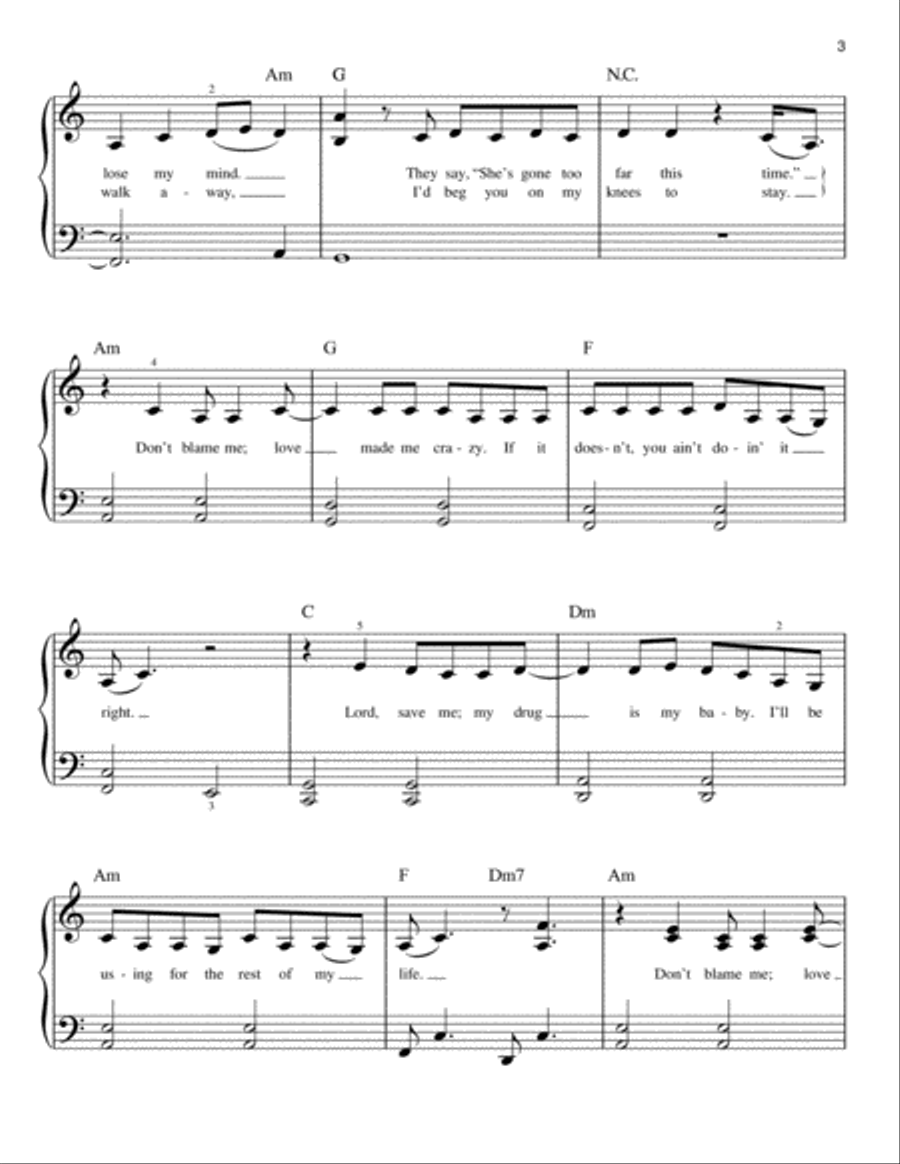 Don't Blame Me Easy Piano scores gallery preview page 3