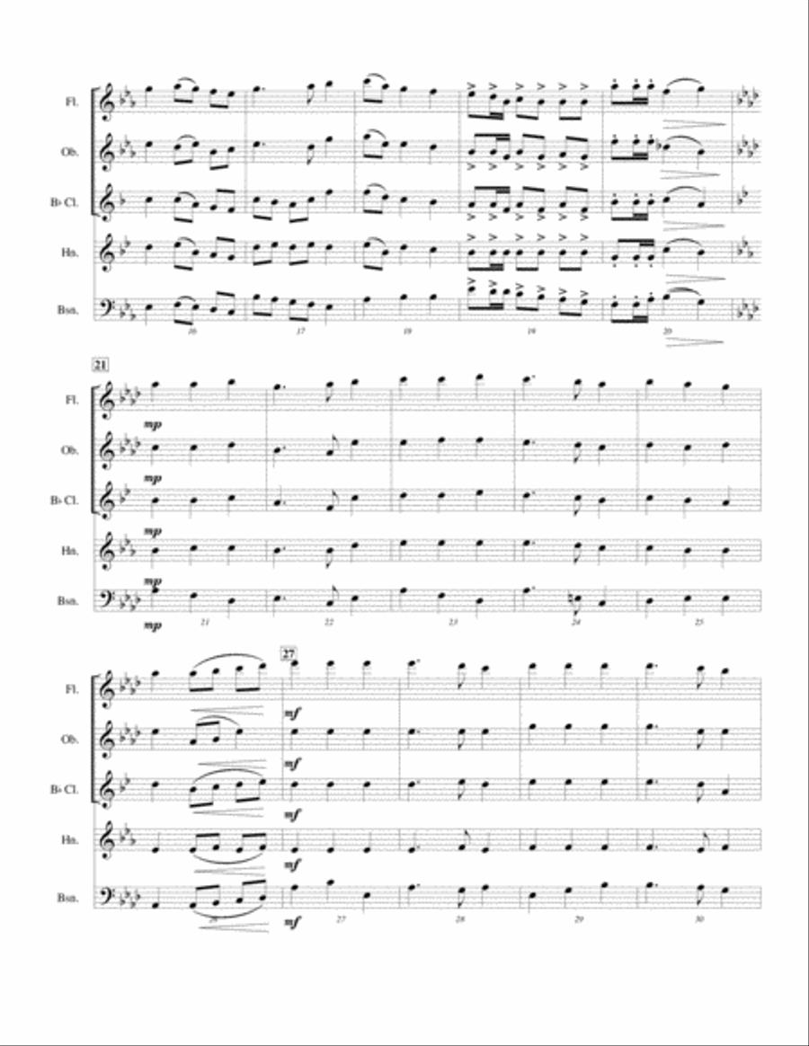 God Save the Queen (My Country Tis of Thee) Woodwind Quintet scores gallery preview page 4