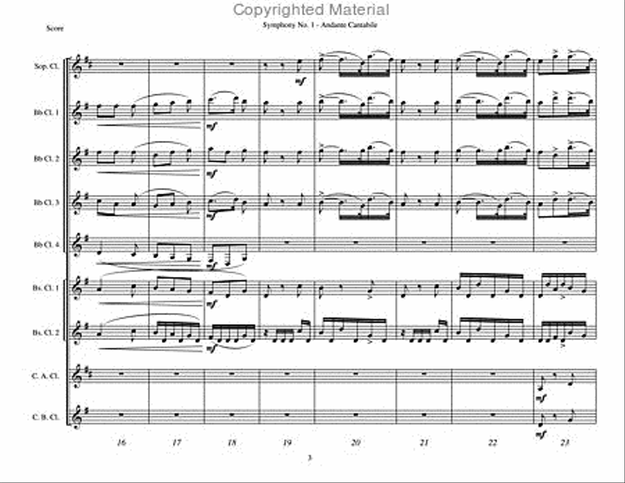 Symphony No. 1 Clarinet Choir scores gallery preview page 4