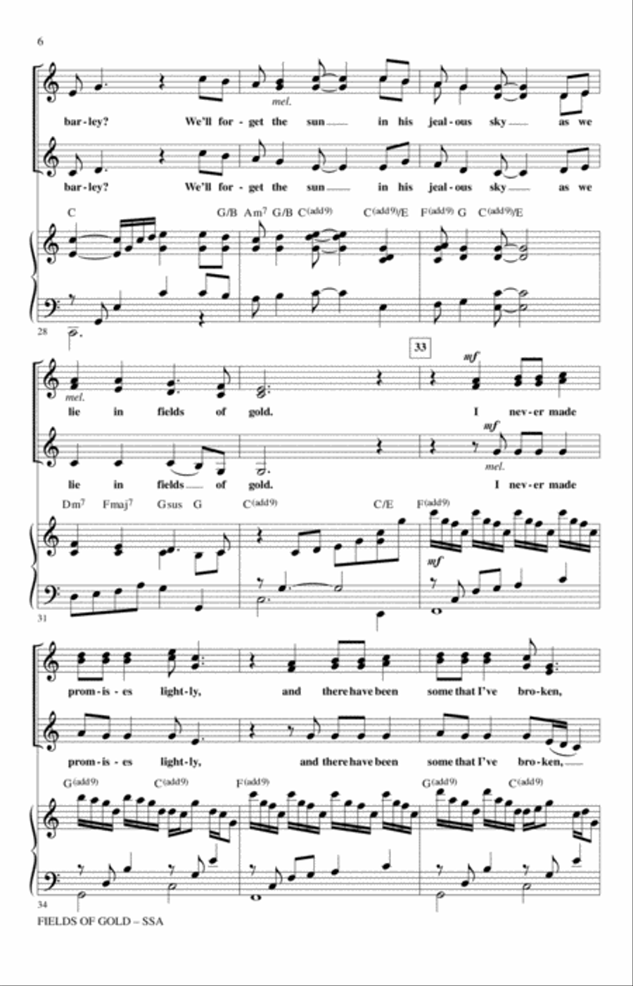 Fields Of Gold (arr. Roger Emerson) SSA scores gallery preview page 4