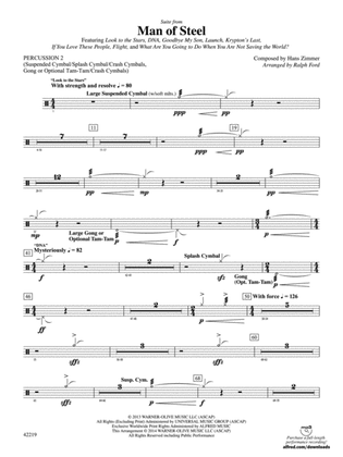 Man of Steel, Suite from: 2nd Percussion