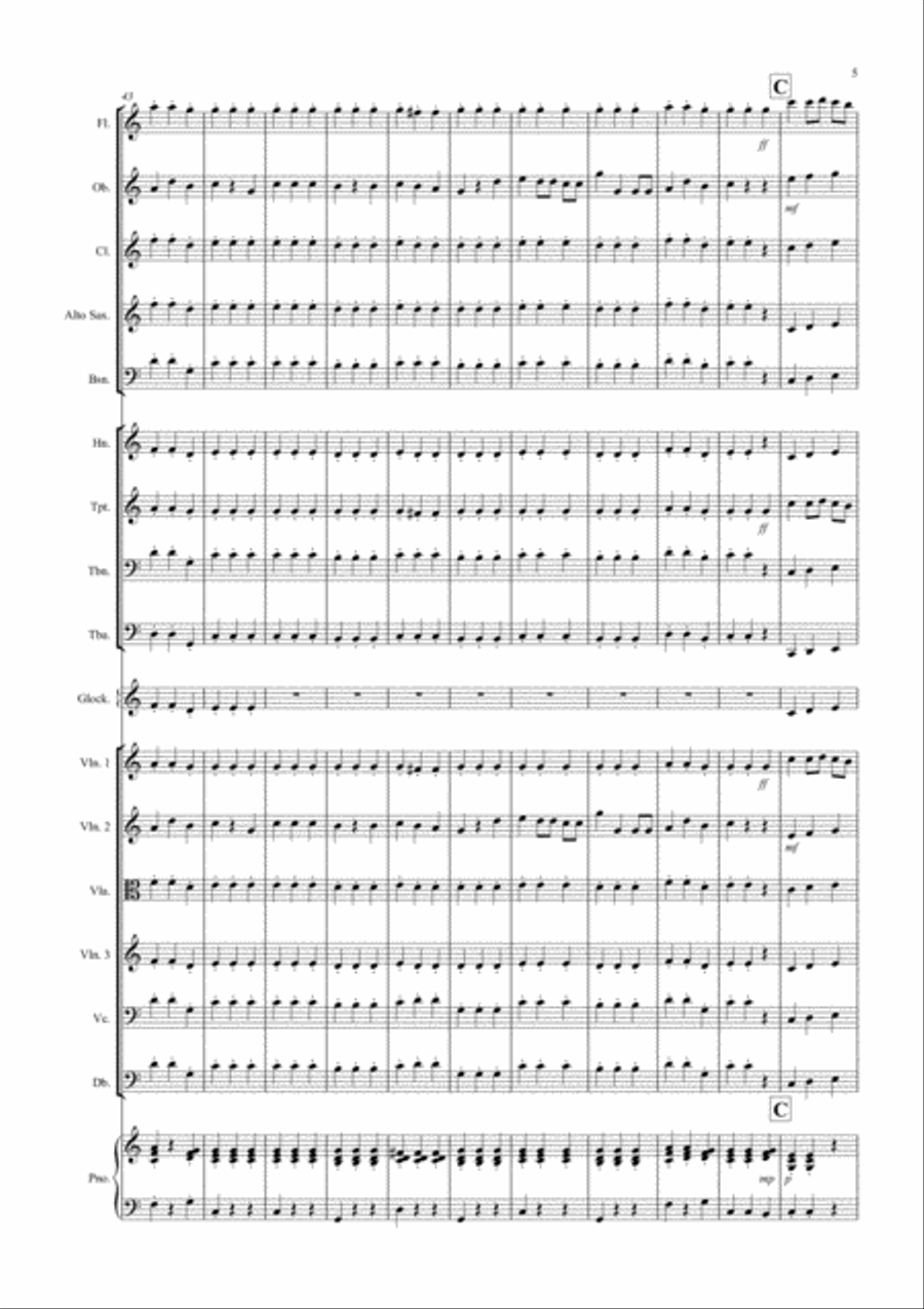 We wish you a Merry Christmas for School Orchestra Full Orchestra scores gallery preview page 5