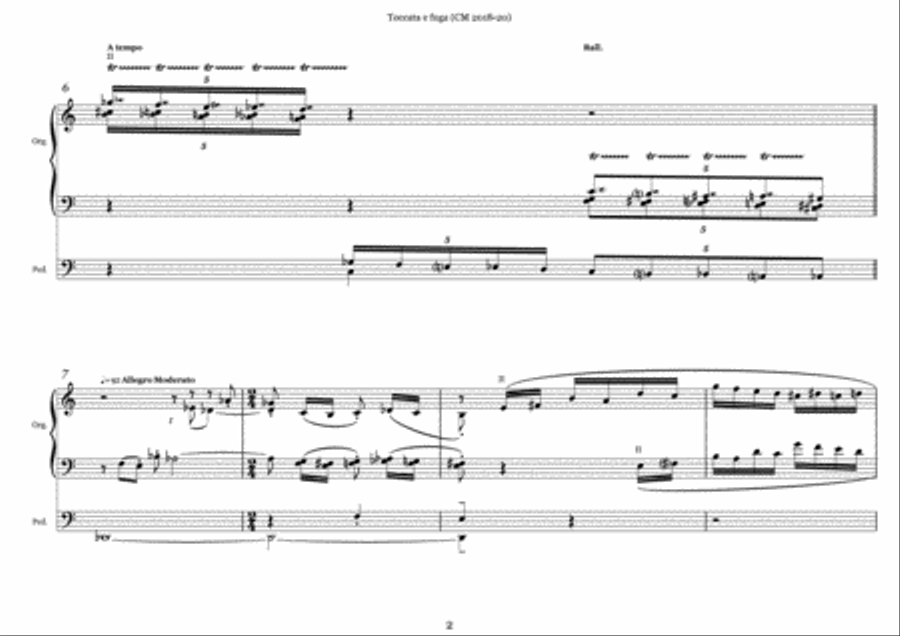 Toccata e fuga per organo(CM 2018-20) Organ Solo scores gallery preview page 3