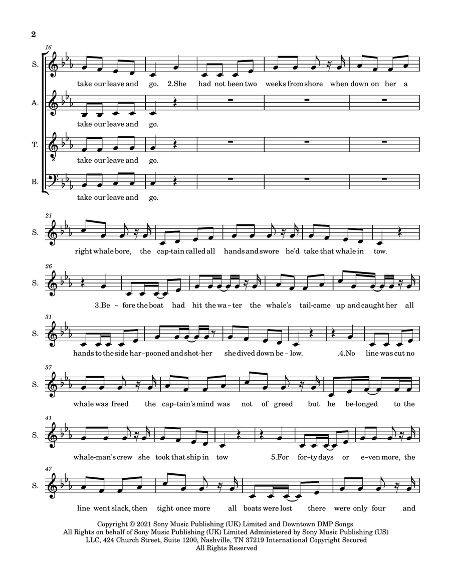 Wellerman 4-Part scores gallery preview page 2