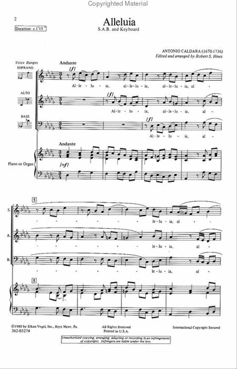 Alleluia Alleluia 3-Part scores gallery preview page 2