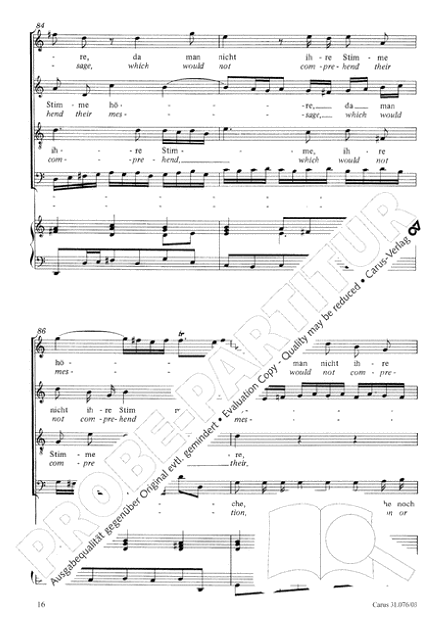 The heavens are telling the Father's glory (Die Himmel erzahlen die Ehre Gottes) 4-Part scores gallery preview page 17