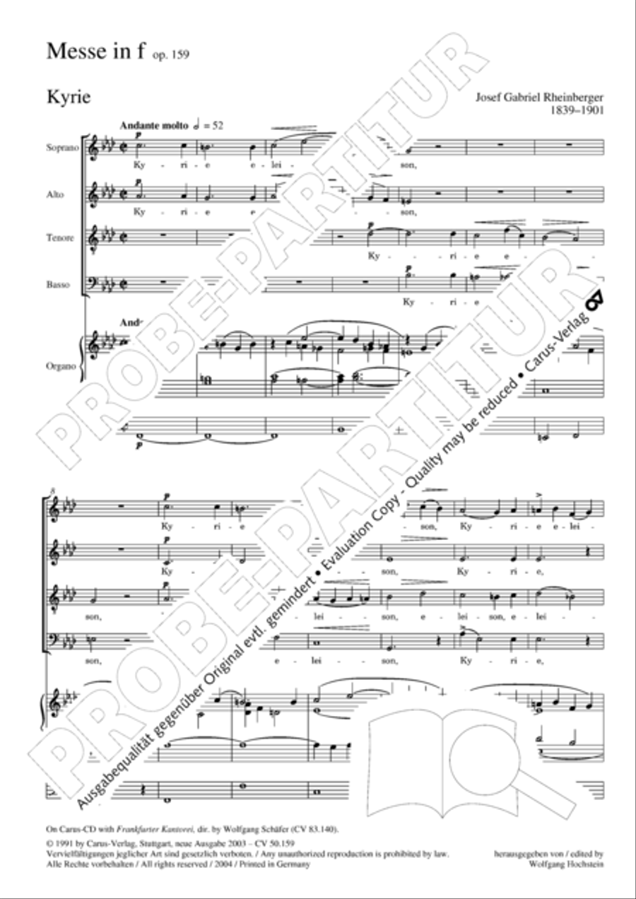 Mass in F Minor (Missa in f) 4-Part scores gallery preview page 3