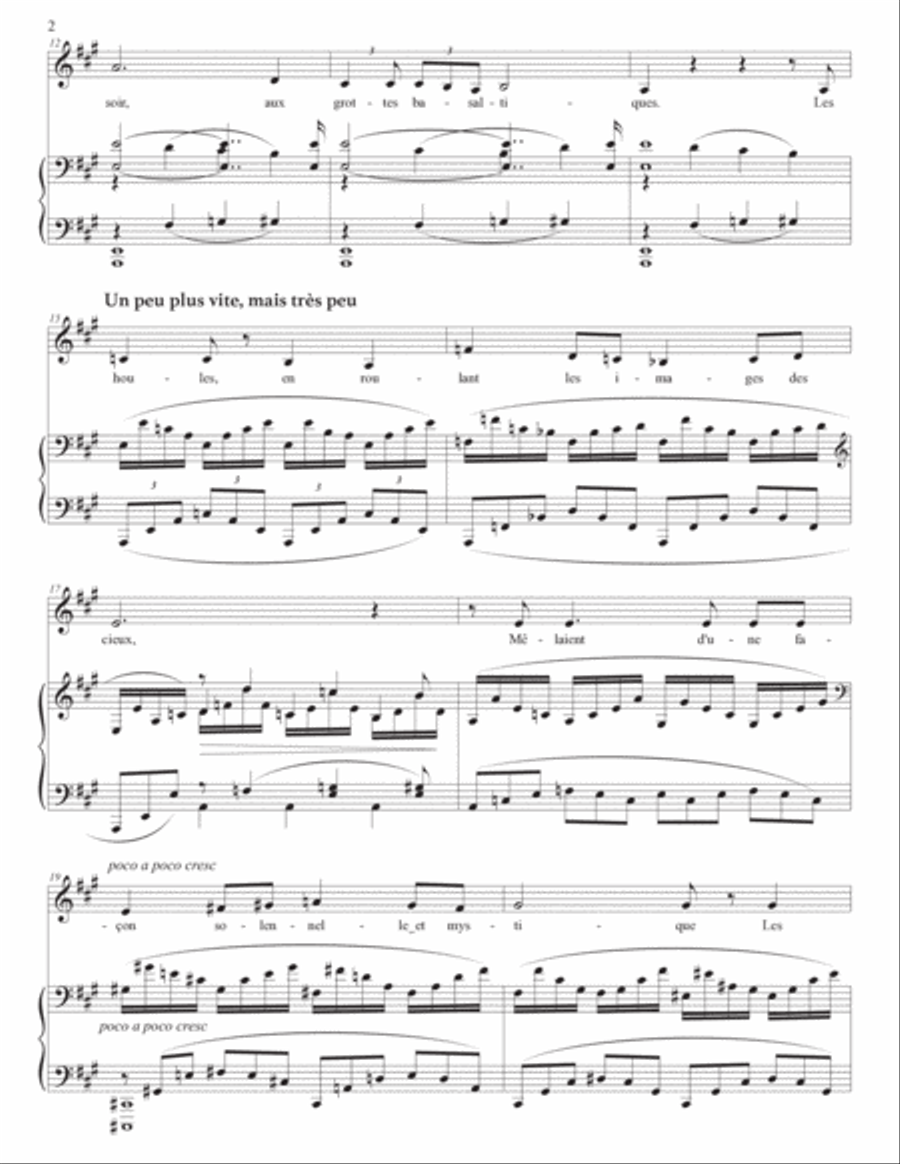 DUPARC: La vie antérieure (transposed to A major)