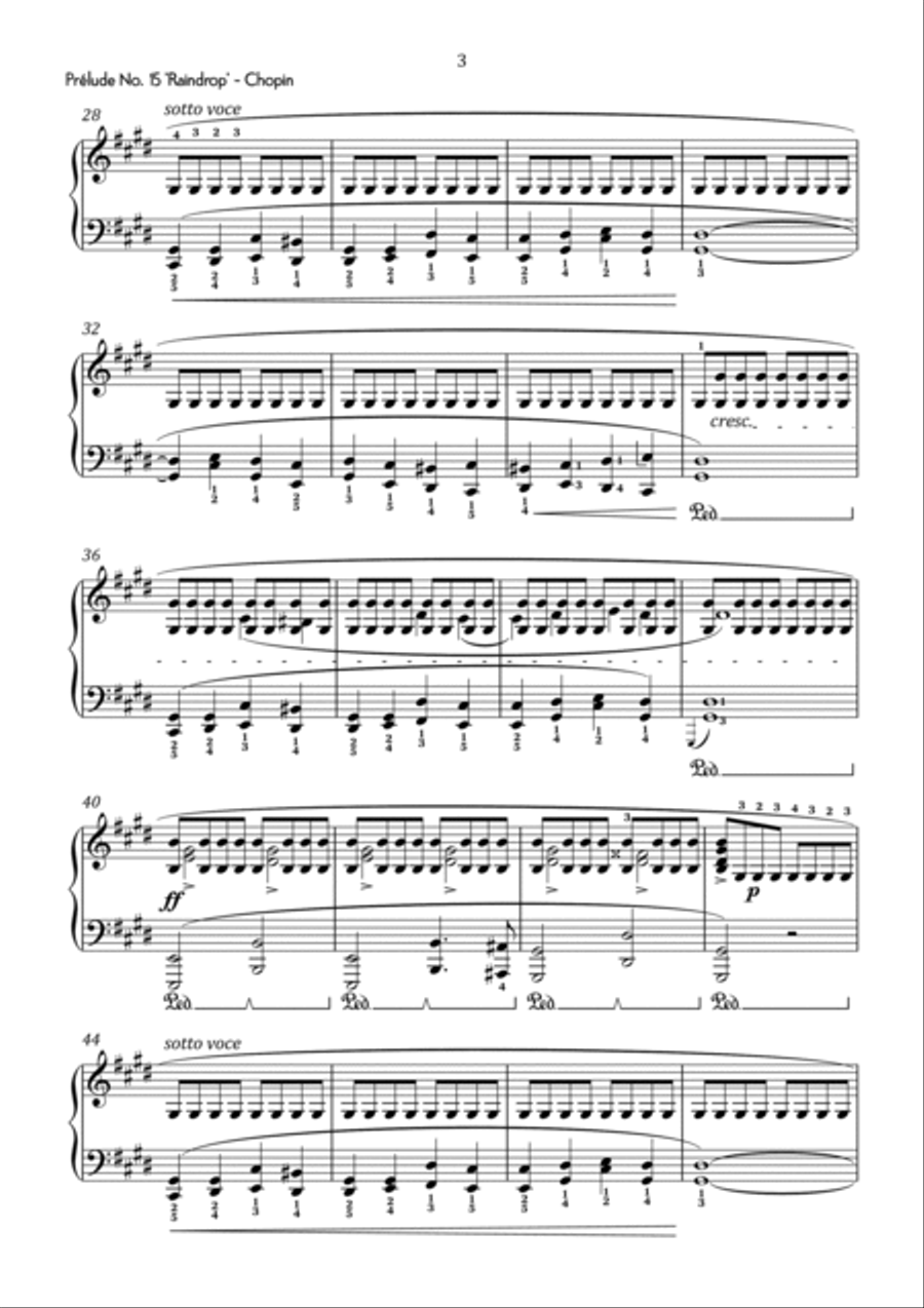 Chopin - Prelude No. 15 in D Flat Major - Advanced Chamber Music scores gallery preview page 4