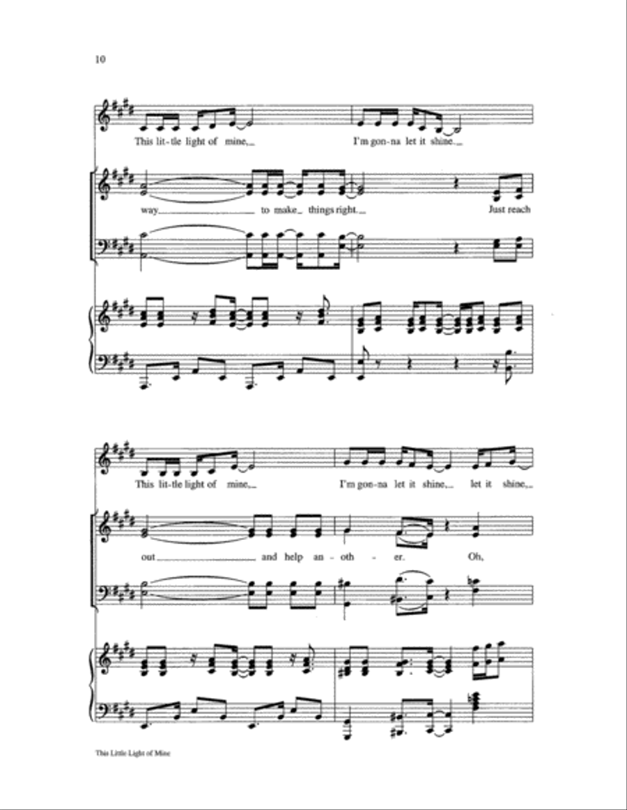 This Little Light of Mine 4-Part scores gallery preview page 10