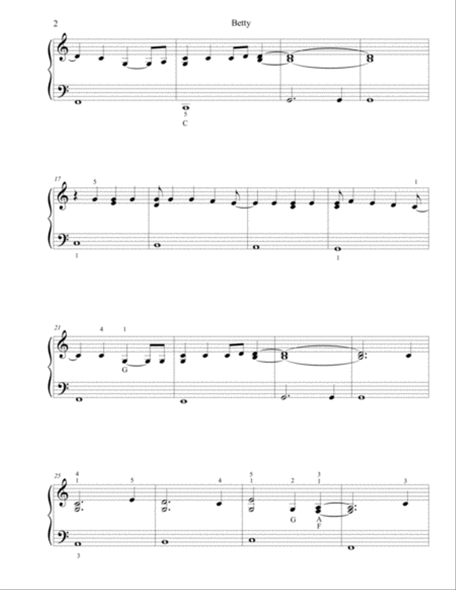 Betty Easy Piano scores gallery preview page 3