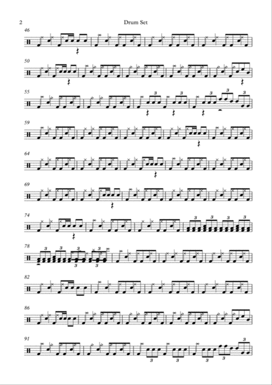 Faced Against Fate (Drum Section) Drum Set scores gallery preview page 2
