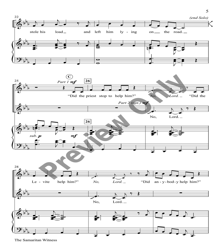 The Samaritan Witness Unison Choir scores gallery preview page 3
