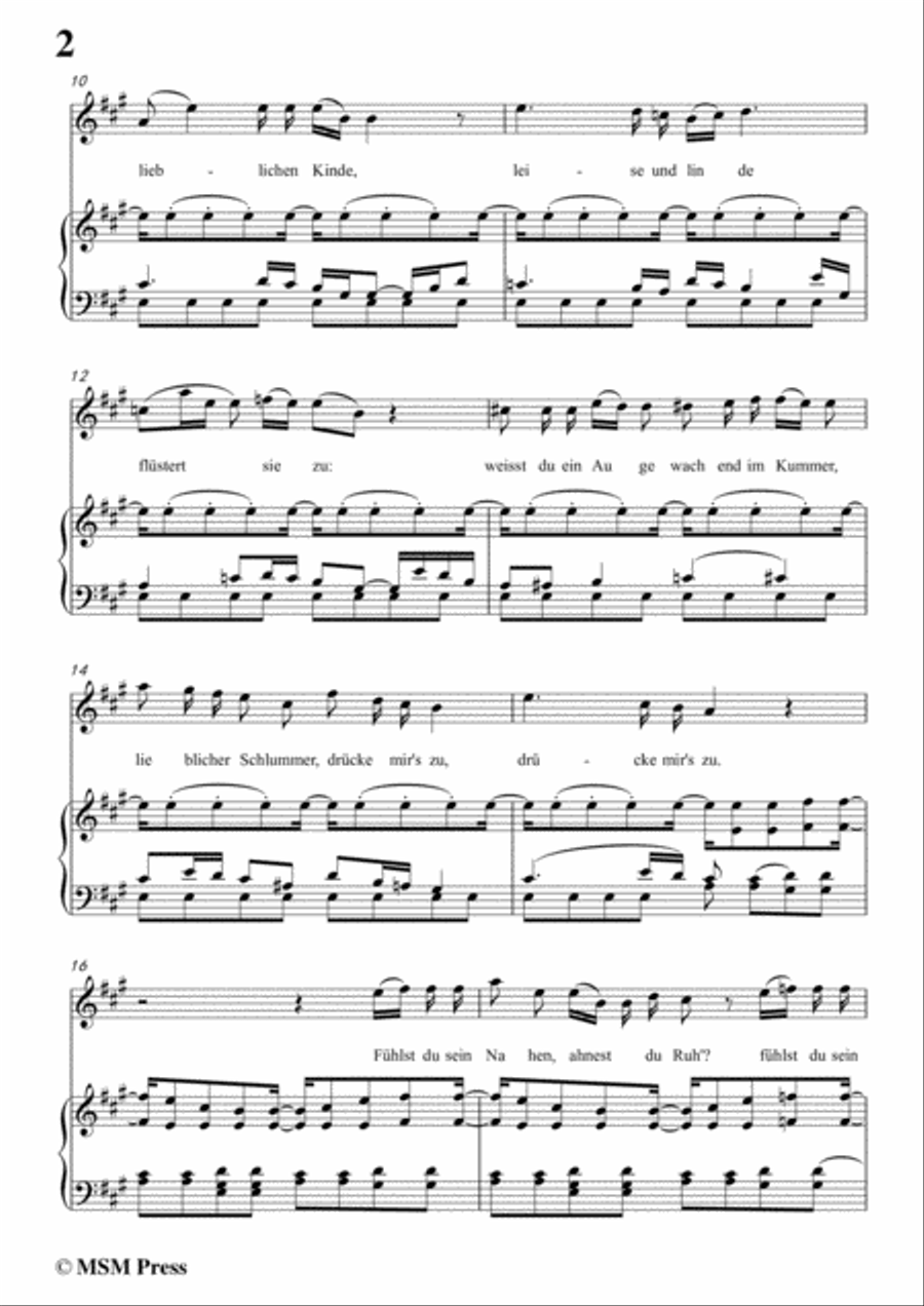 Schubert-Bertha's Lied in der Nacht(Bertha's Night Song),D.653,in A Major,for Voice&Piano Voice scores gallery preview page 4