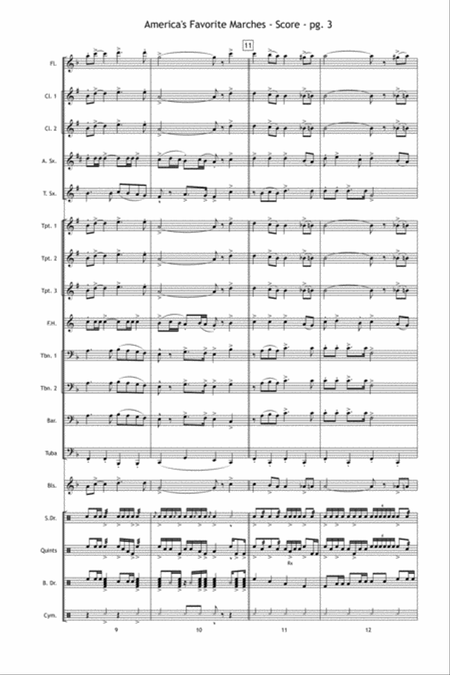 America's Favorite Marches Marching Band scores gallery preview page 4