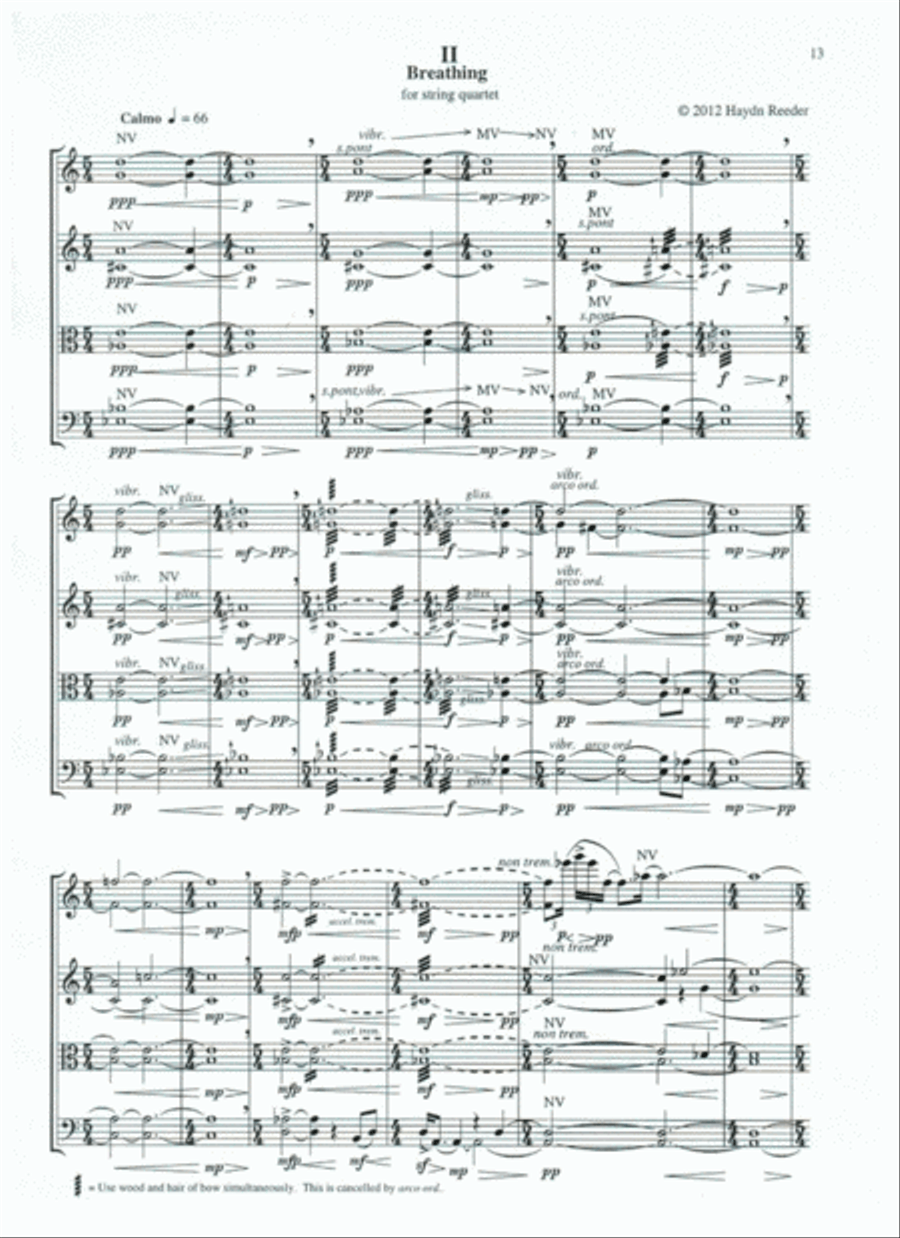Breathing - Score Only String Quartet scores gallery preview page 2