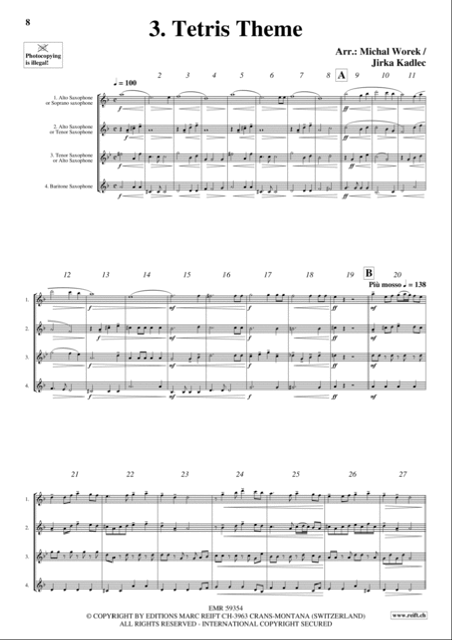 Saxophone Quartet Collection Volume 8 Saxophone Quartet scores gallery preview page 6