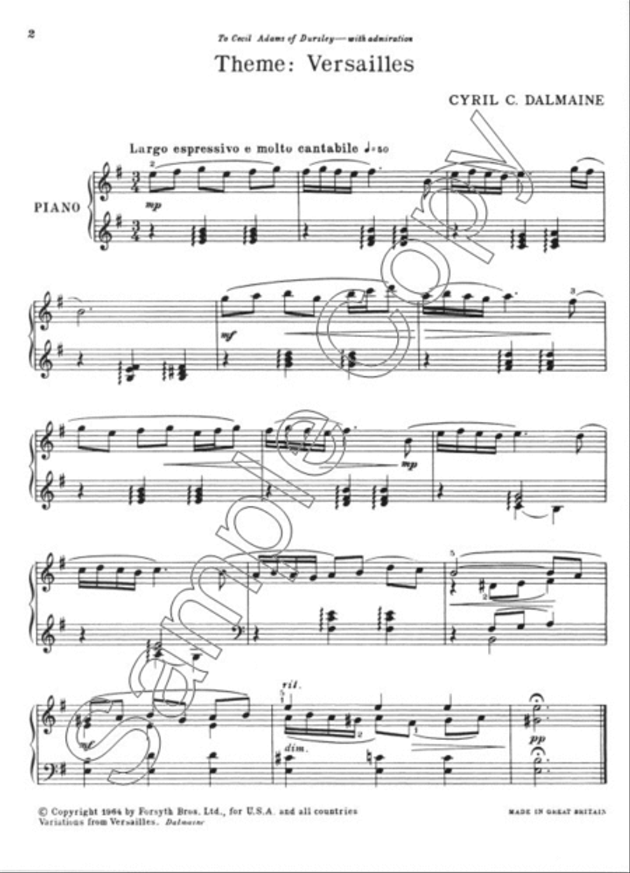 Variations from Versailles Piano Solo scores gallery preview page 2