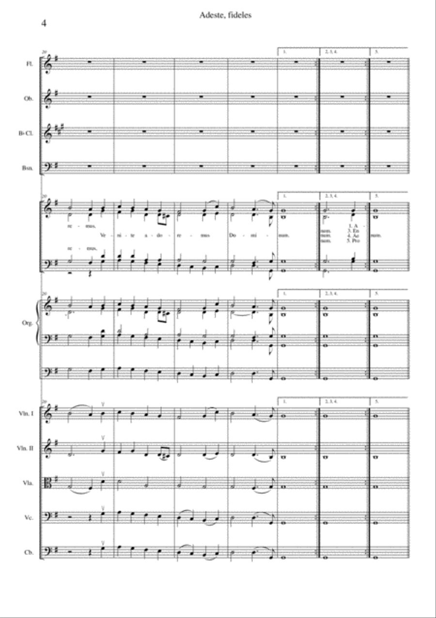 Adeste fideles (O come all ye faithful) Choir scores gallery preview page 4