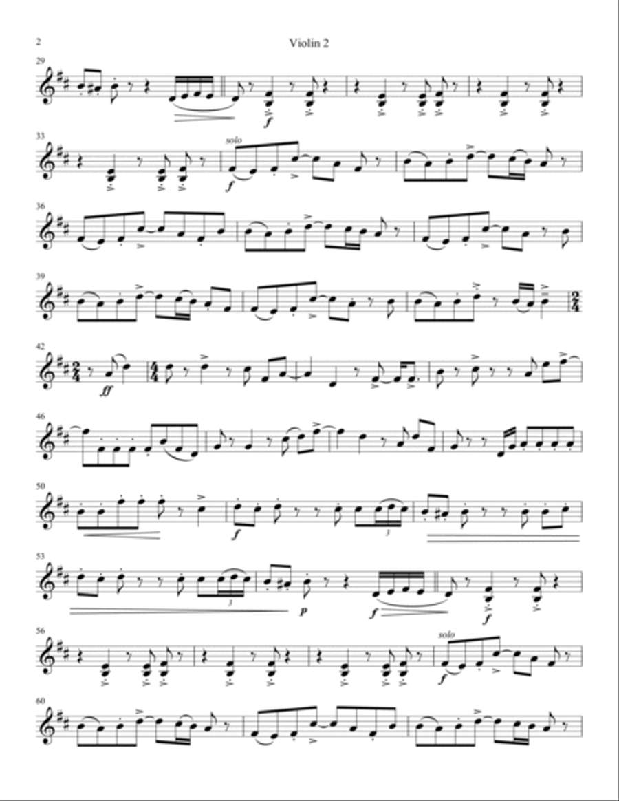 Bungle (arr. John O'Hara) - Violin 2 String Quartet scores gallery preview page 2