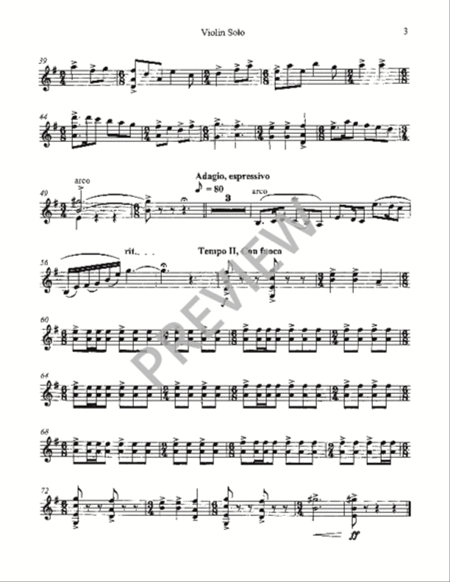Five Hebrew Love Songs (Solo Violin Score) Choir scores gallery preview page 6