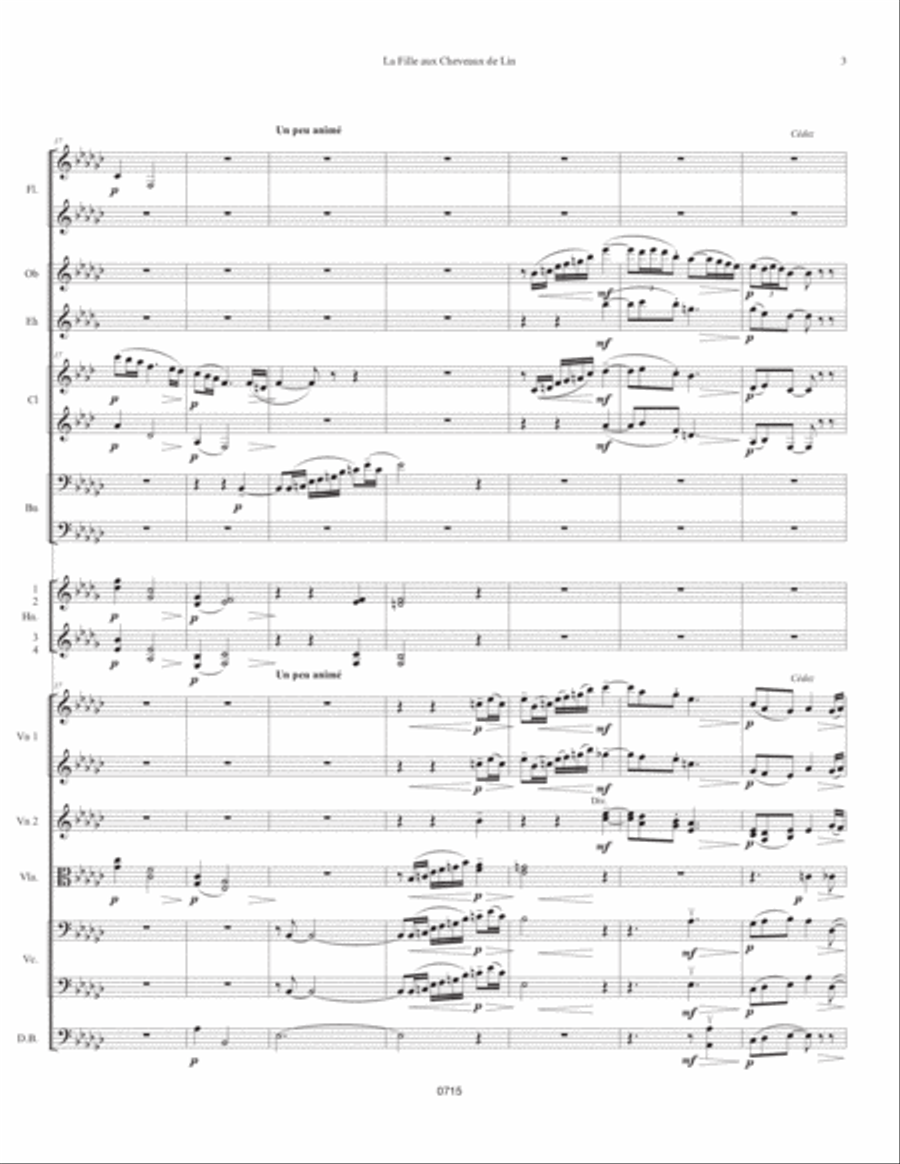 La fille aux cheveux de lin Full Orchestra scores gallery preview page 3