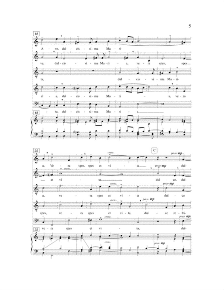 Ave, dulcissima Maria SATTB scores gallery preview page 4