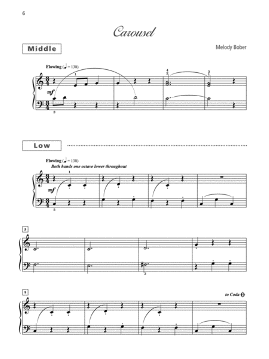 Grand Trios for Piano, Book 3: 4 Late Elementary Pieces for One Piano, Six Hands Piano Solo scores gallery preview page 6