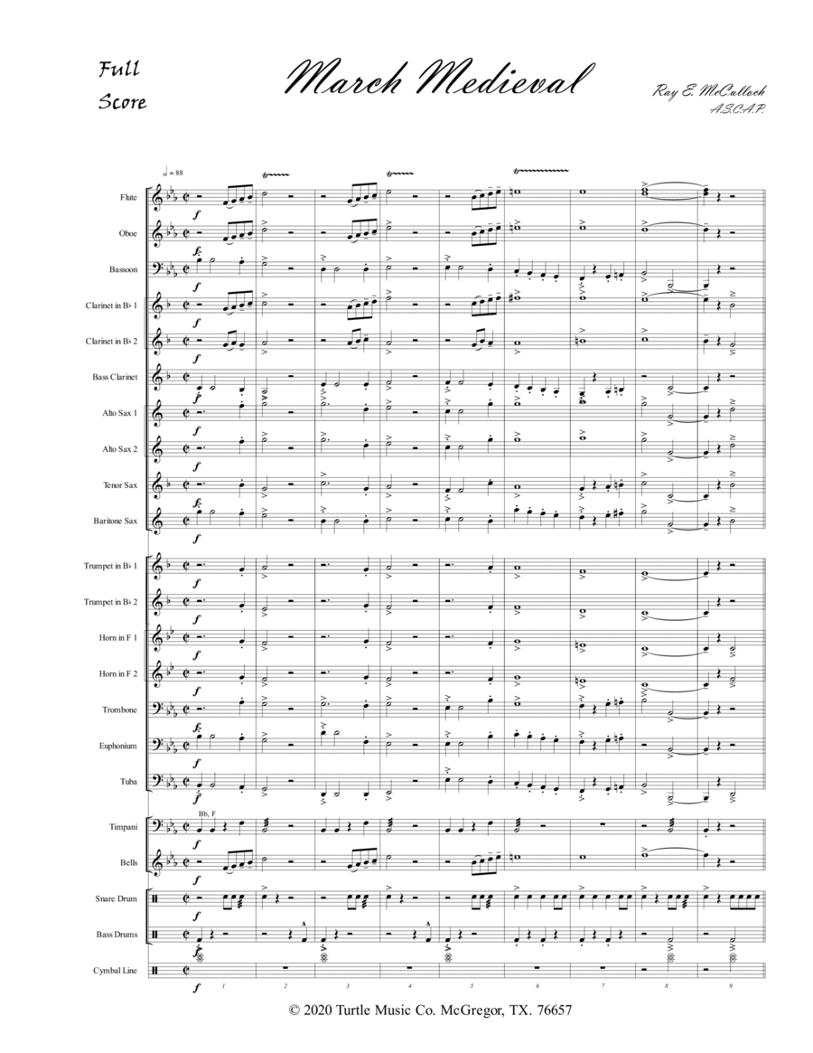March Medieval Concert Band scores gallery preview page 1