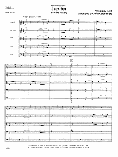 Jupiter (from The Planets) - Full Score