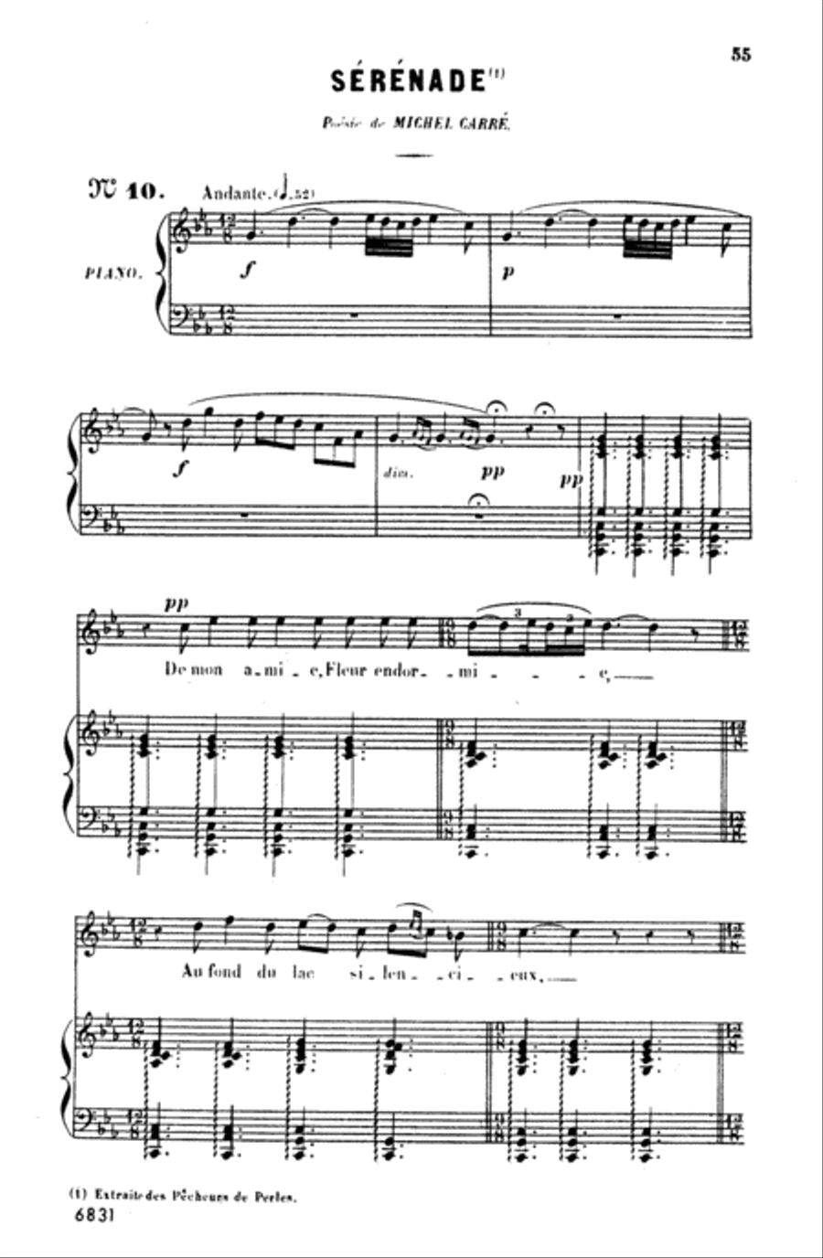 Bizet: Twenty Melodies-- Soprano or Tenor (French) Voice scores gallery preview page 1