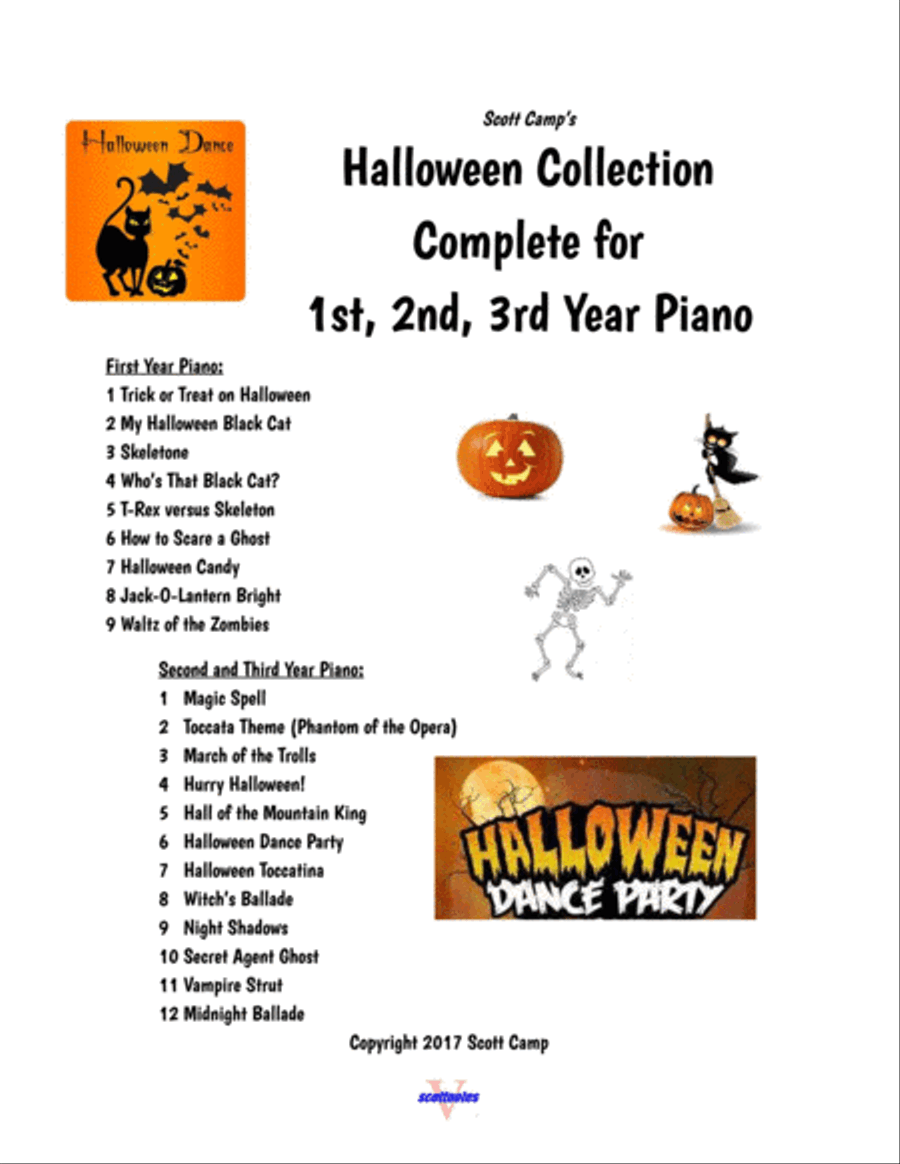Best Halloween Collection COMPLETE for First, Second (and 3rd) Year Piano Piano Method scores gallery preview page 1