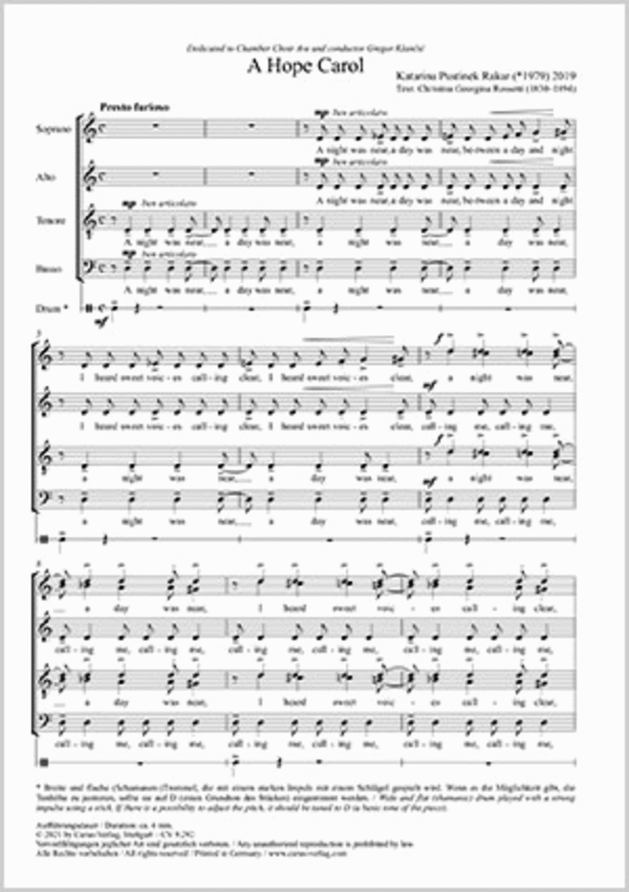 A Hope Carol 4-Part scores gallery preview page 1