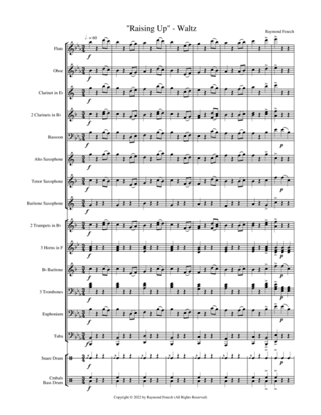 "Raising Up" Waltz - For MARCHING Concert Band - Intermediate Level image number null