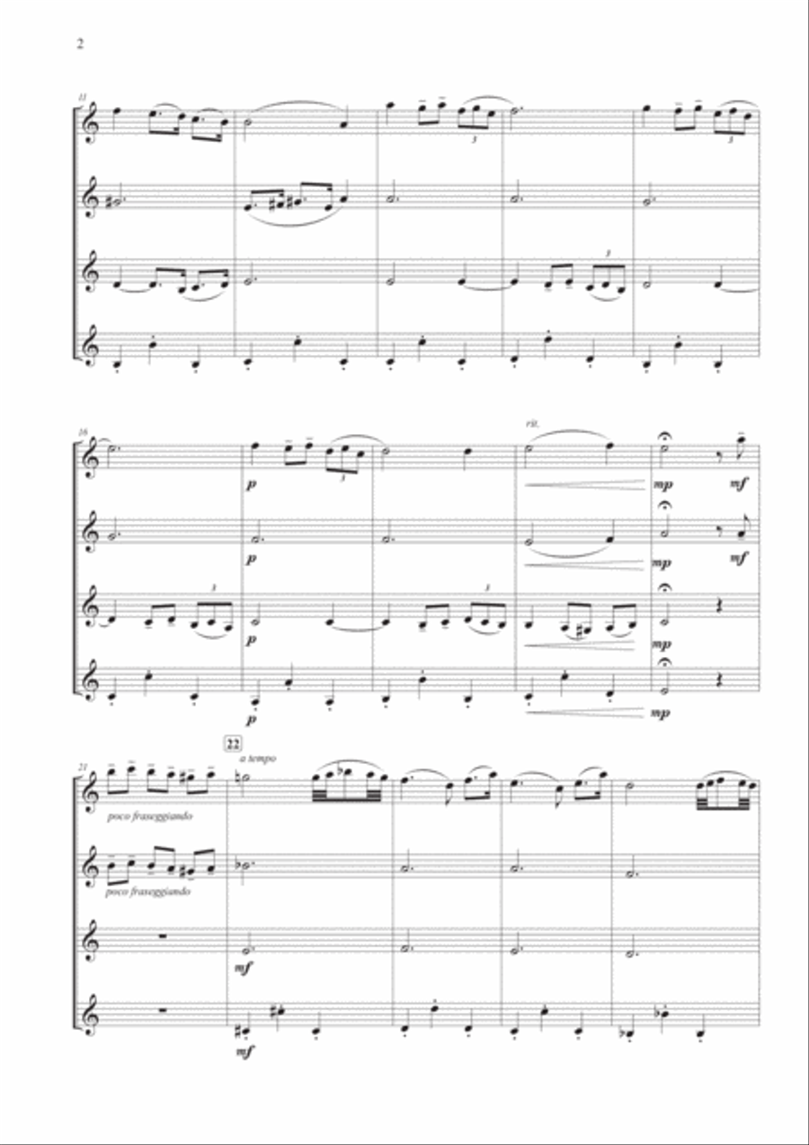 Albinoni's Adagio for Clarinet Quartet Clarinet Quartet scores gallery preview page 4