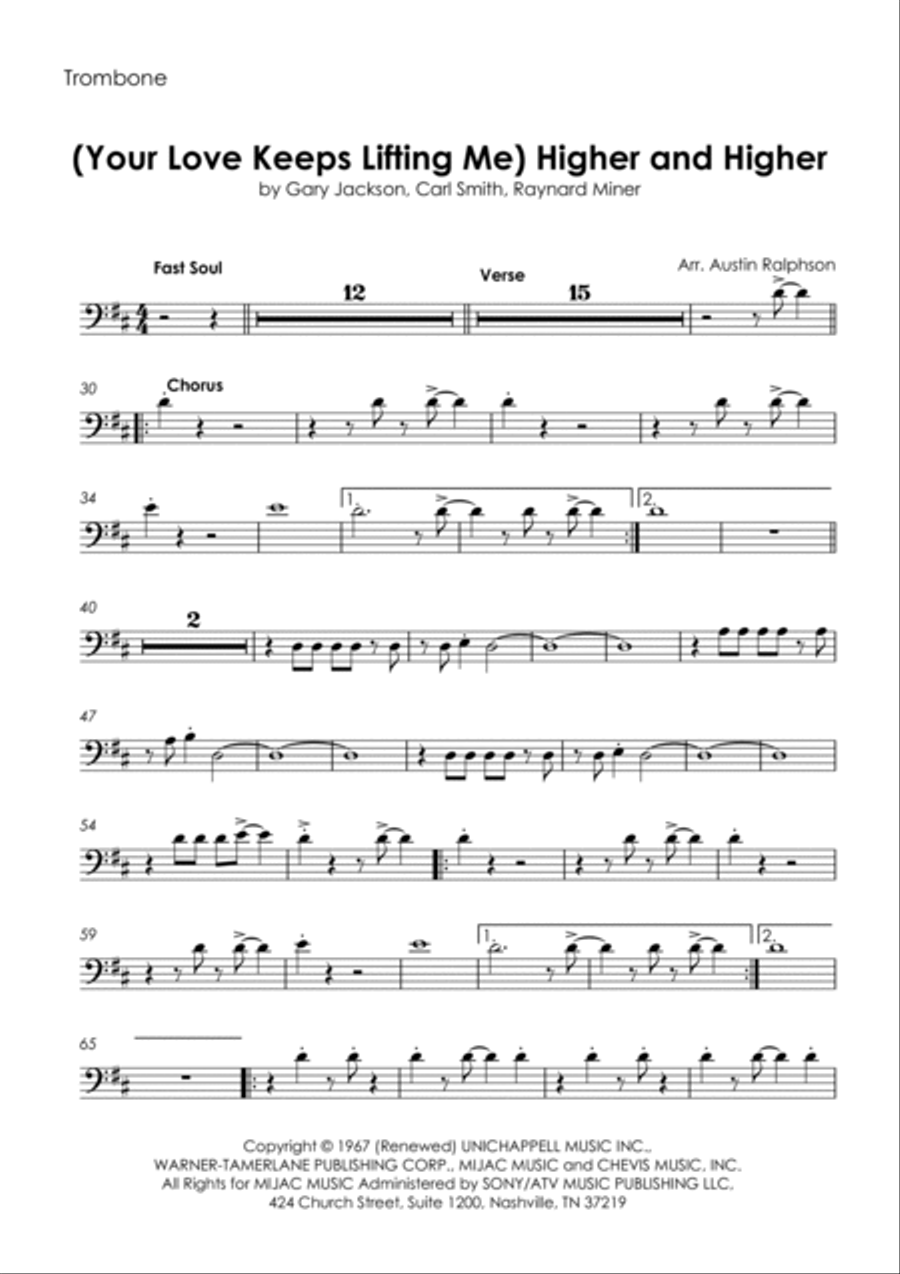 (your Love Has Lifted Me) Higher And Higher Tenor Saxophone scores gallery preview page 3