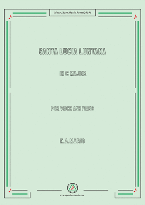 Book cover for Mario-Santa Lucia Luntana in C Major