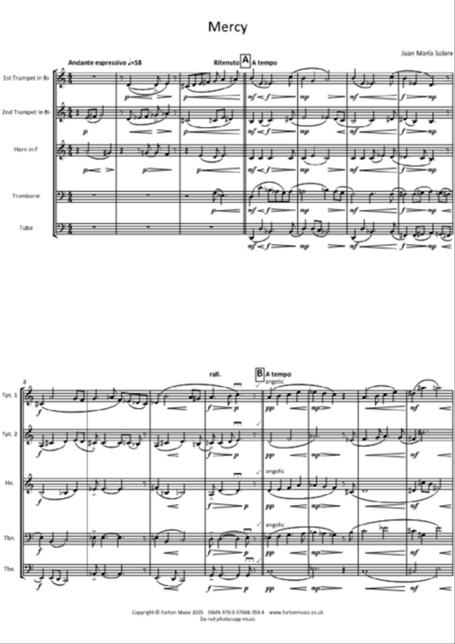 Mercy Brass Quintet scores gallery preview page 2