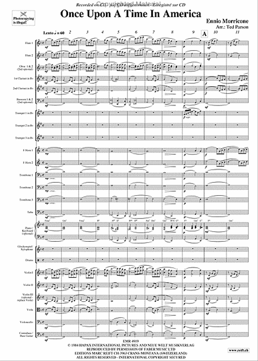 Once Upon A Time In America Orchestra scores gallery preview page 3