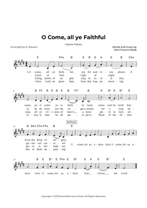 O Come, all ye Faithful - Adeste Fideles (Key of E Major)
