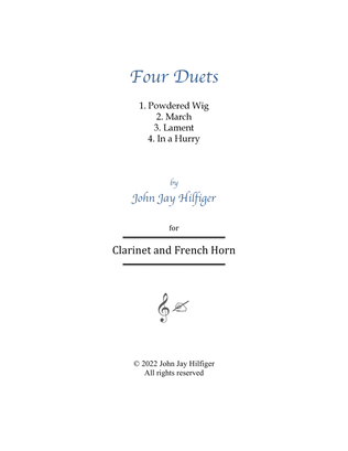 Book cover for Four Duets for Clarinet and French Horn
